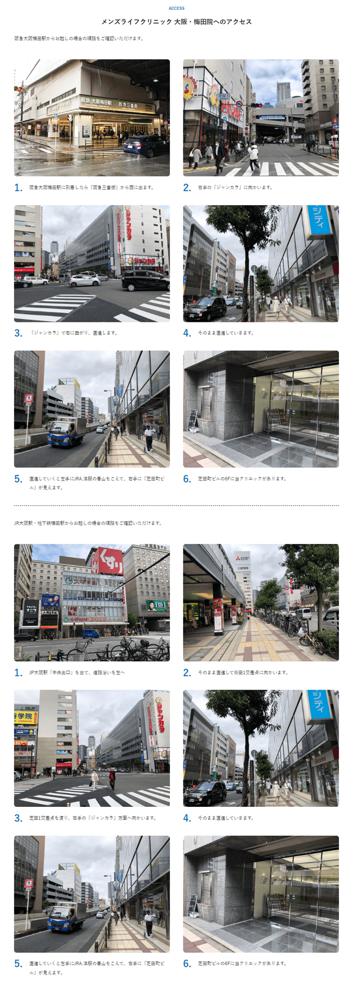 メンズライフクリニック梅田院のアクセス方法